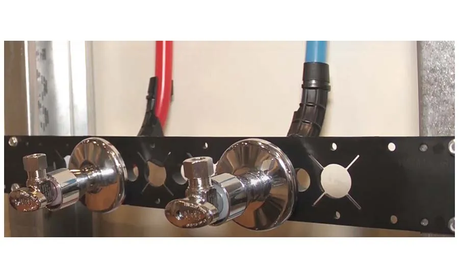 New stub-outs and angle stops landed after a repipe, from our Laguna Niguel guide: Tankless Water Heater Installation