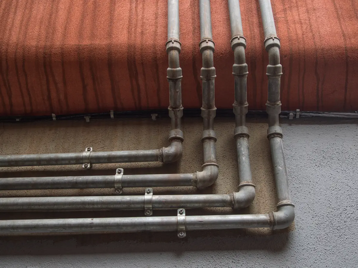 Copper piping manifold mounted on a wall – Dielectric Unions in Laguna Niguel Homes for Laguna Niguel, CA homes